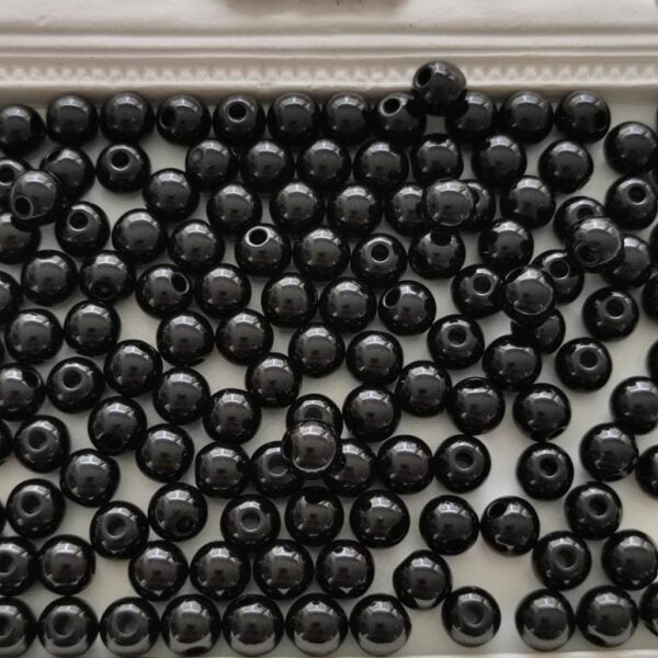 Contas acrilicas 6 mm- cor preto