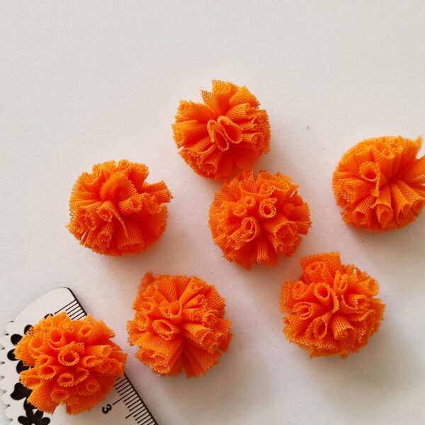 Pompom em tule 2 cm- Laranja -cor 24