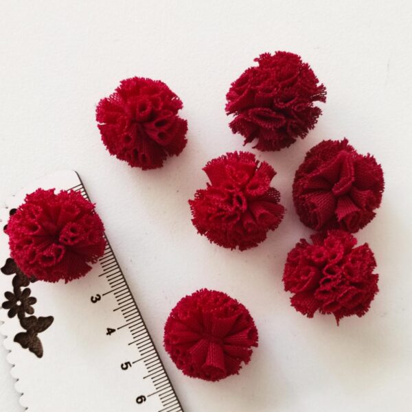 Pompom em tule 2 cm- Bordeaux- cor 26