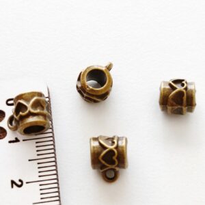 Base para pendente em metal 8 mm-furo 4 mm bronze
