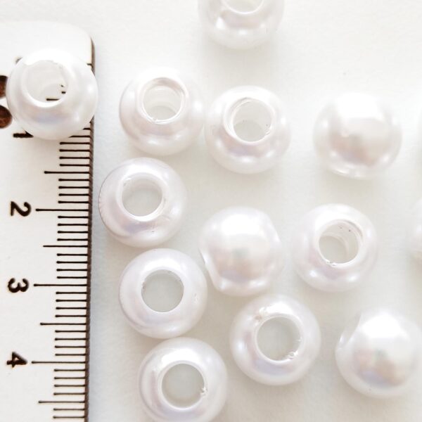 Contas acrílicas 10mm/furo 5mm- Branco