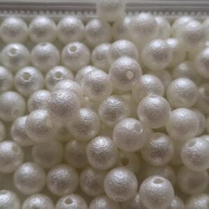 Contas acrilicas rugosas- 8 mm cor bege claro