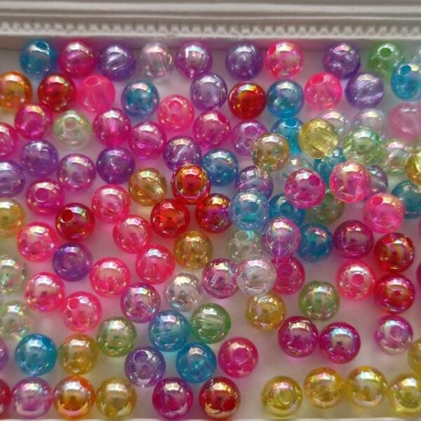 Contas acrilicas 6 mm- mix brilhante