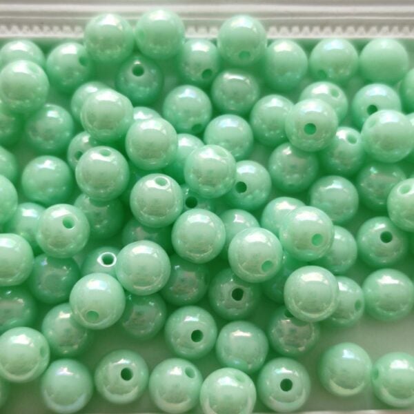Contas Acrílicas 8 mm brilhante-verde alface