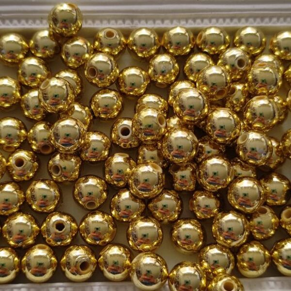 Contas Acrílicas 8 mm brilhante-dourado