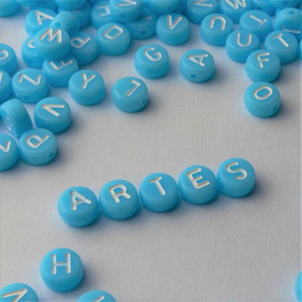 Letras acrílicas 6 mm azul/ branco