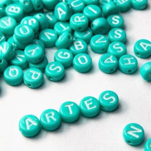 Letras acrílicas 6 mm verde/ branco