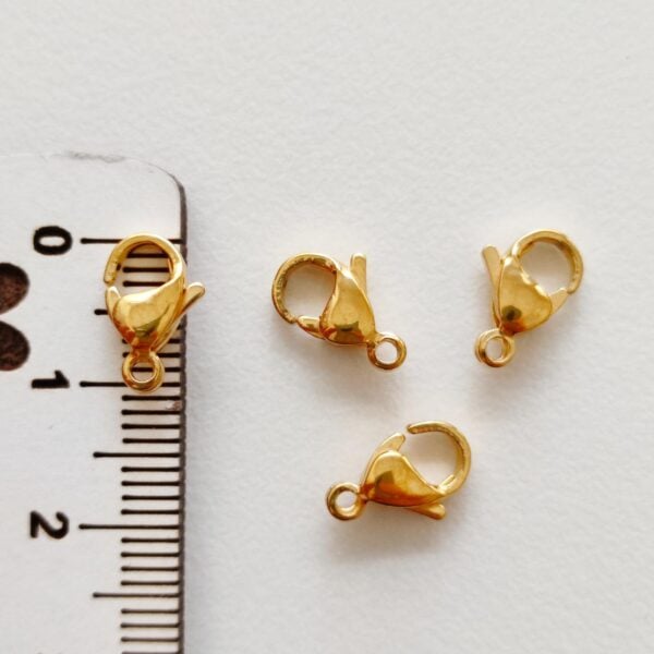 Mosquetões em aço inoxidável dourado - 12 mm