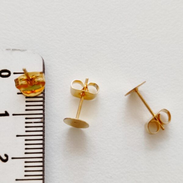 Bases para brincos em aço inoxidável 8 mm dourado
