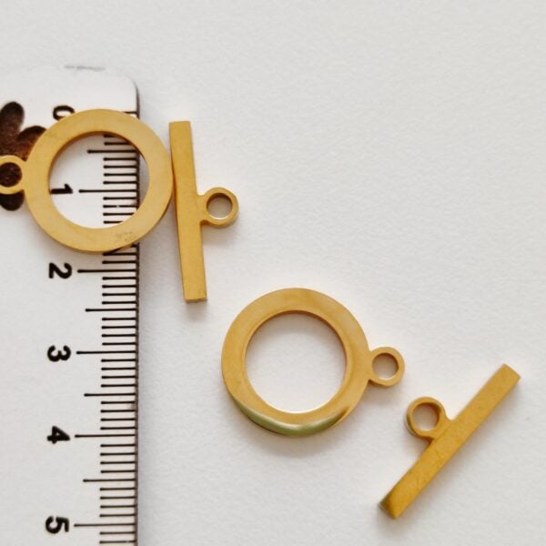 Fechos terminais "T" 18 mm em aço inoxidável-dourado