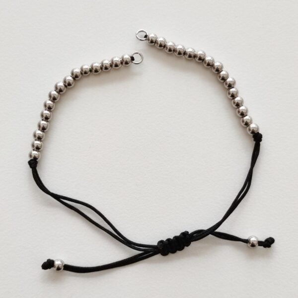 Pulseira ajustável em aço inoxidável -preto