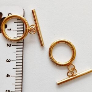Fechos terminais "T" em aço inoxidável dourado 18mm