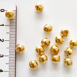 Contas separadoras em metal 6 mm dourado
