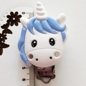 Mola em silicone unicórnio azul