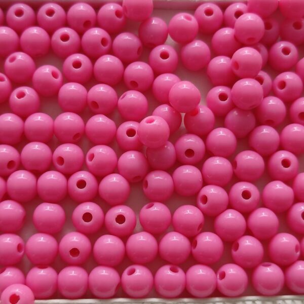 Contas acrilicas 6 mm- cor rosa escuro