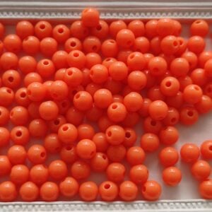 Contas acrilicas 6 mm- cor laranja