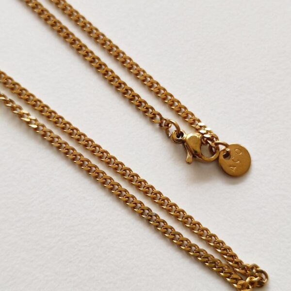 Fio em aço inoxidável dourado- 55 cm- trama 2mm