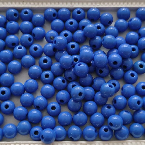 Contas acrilicas 6 mm- cor azul escuro