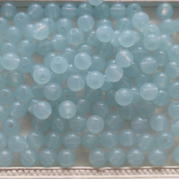Contas acrilicas 6 mm- cor azul translucido