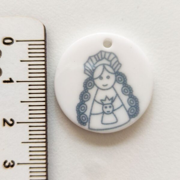 Pendente medalha em acrílico virgem - 25mm/Cinza
