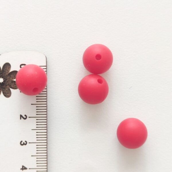 Contas em silicone 10 mm-Vermelho