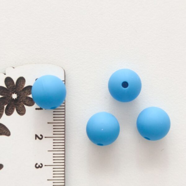 Contas em silicone 10 mm-Azul turquesa