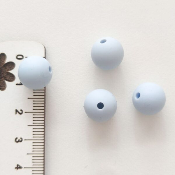 Contas em silicone 10 mm-Azul claro
