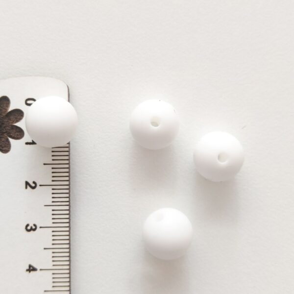 Contas em silicone 10 mm-Branco
