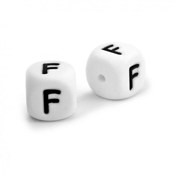 Letra em silicone 12mm para prende chucha- F
