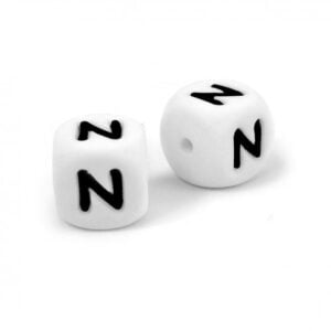 Letra em silicone 12mm para prende chucha- N