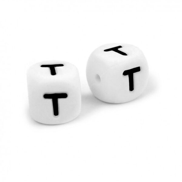 Letra em silicone 12mm para prende chucha- T