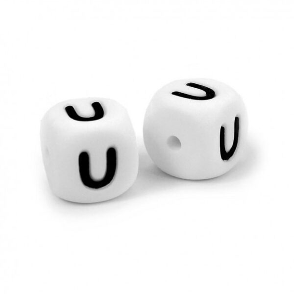 Letra em silicone 12mm para prende chucha- U