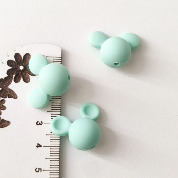 Conta em silicone ratinho -Verde Claro- 20 mm- para prende chucha