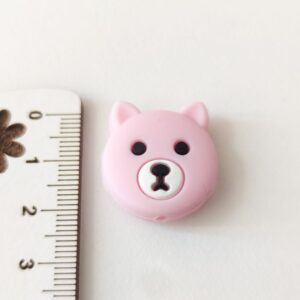 Conta em silicone -Rosa-25mm- para prende chucha