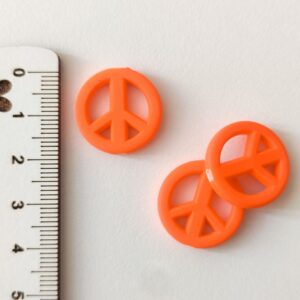 Simbolo da paz em acrílico com furo-laranja-20mm