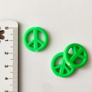 Simbolo da paz em acrílico com furo-verde-20mm
