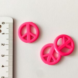 Simbolo da paz em acrílico com furo-rosa-20mm