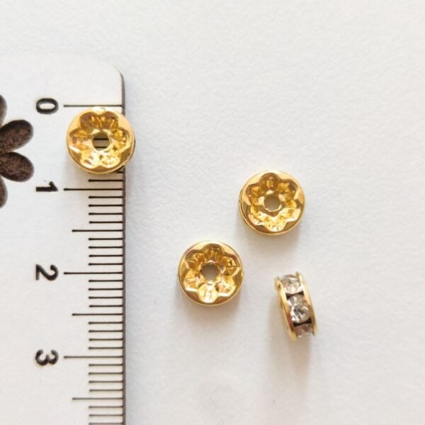 Separador metalico c/brilhantes 8 mm-Dourado