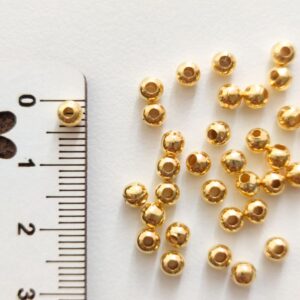 Contas em metal 4 mm-dourado