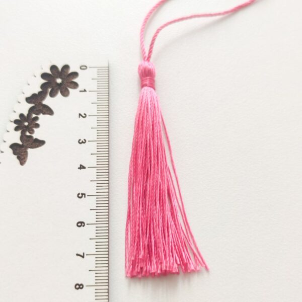 Franja em cetim- 8 cm.- Rosa escuro
