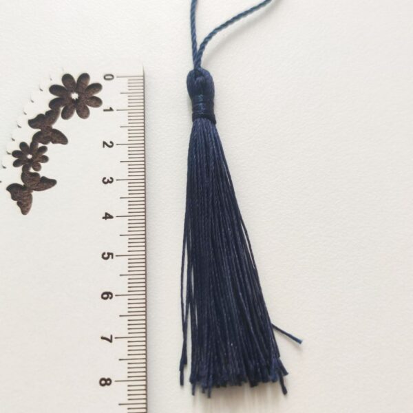 Franja em cetim- 8 cm.- Azul escuro