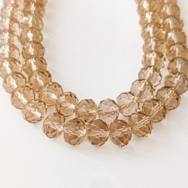 Fiada Cristal facetado 8mm castando dourado
