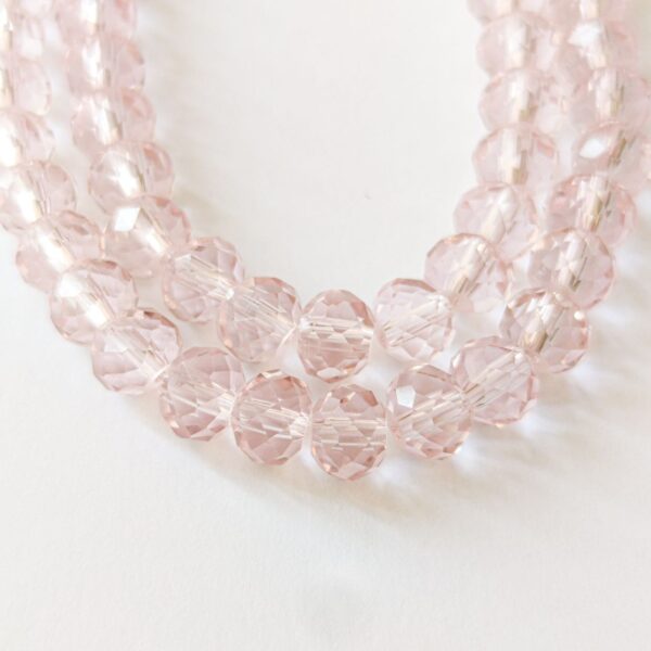Fiada Cristal facetado 8mm rosa claro