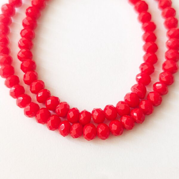 Fiada Cristal facetado 4mm vermelho