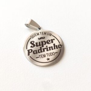 Medalha em aço inoxidável-Padrinho