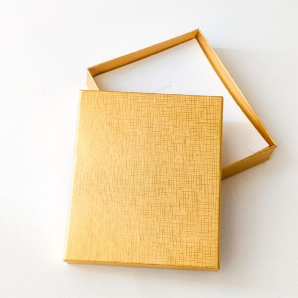 Caixa cartão forrado-Dourado 13.5*11.5*3-PACK
