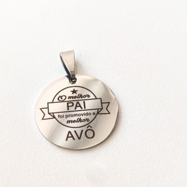 Medalha em aço inoxidável-Avô
