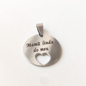 Medalha em aço inoxidável- Mamá