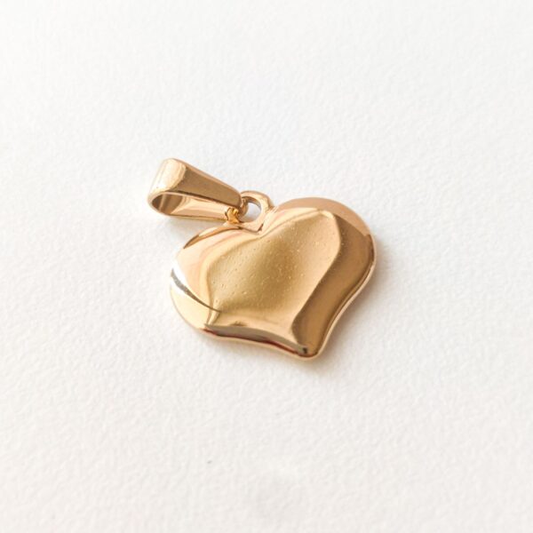 Medalha em aço inoxidável- Coração dourado
