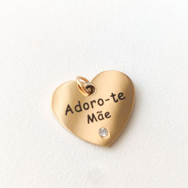 Medalha em aço inoxidável- Mãe com brilhante